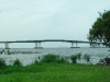 A bridge connects west and east side before the north part of the lake spreads out to a width of more than 20 km (12,4 miles)