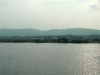 now from the east side of the lake. Behind those mountains lies Kyoto.