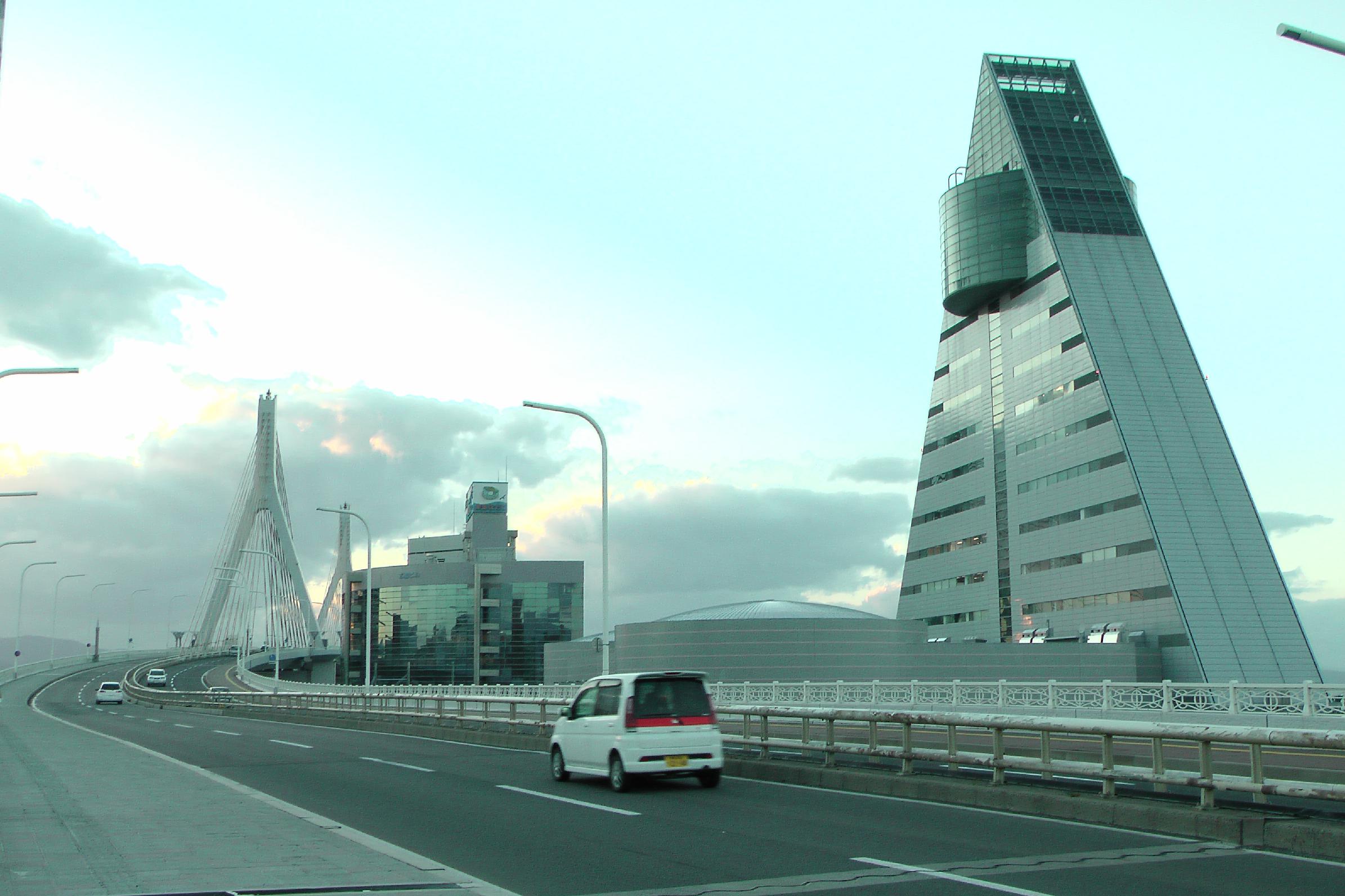 Aomori Prefecture Tourist Center and Aomori bay bridge