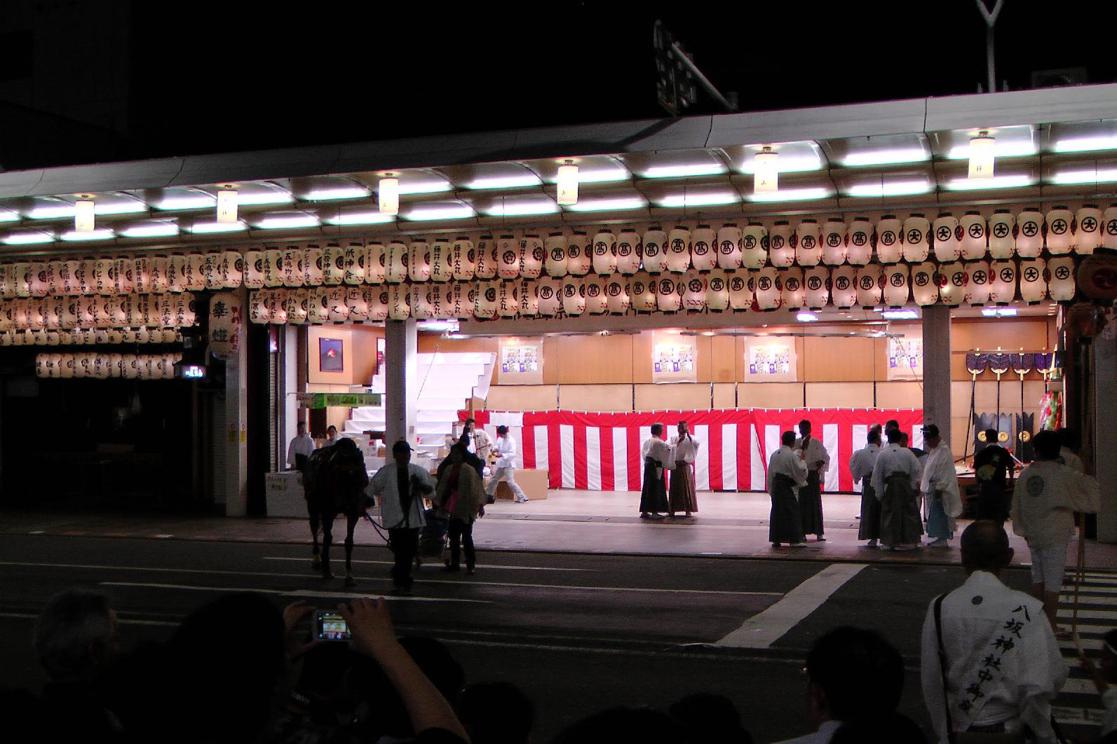 The pagodas are being carried to this place where they can be admired and honoured for some days after the festival