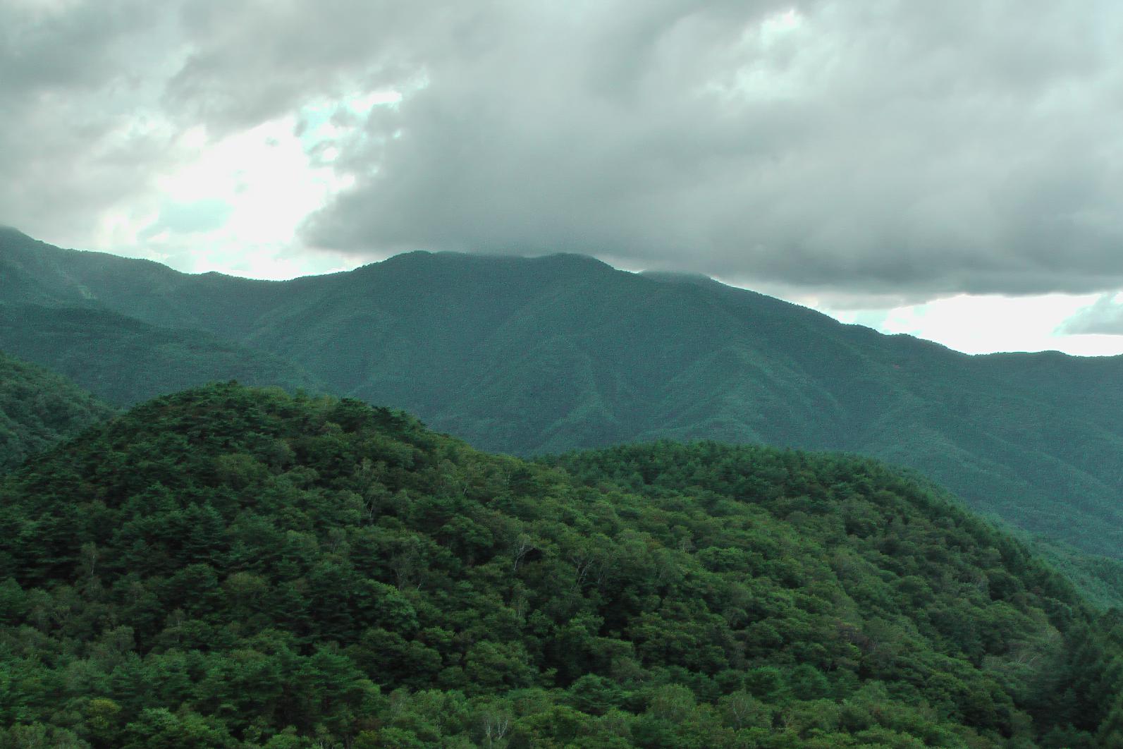 A rain storm is brewing on my way to Mt. Shirane