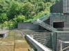 a fountain is built through the whole building complex