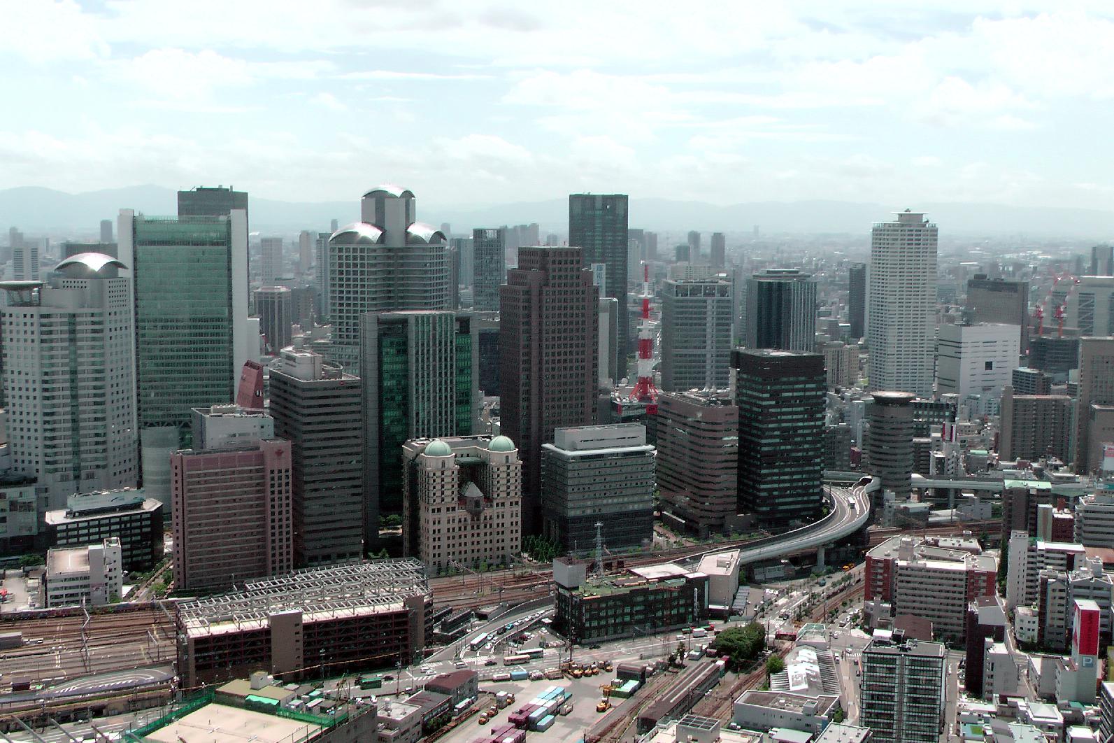 High rises close to Osaka central station