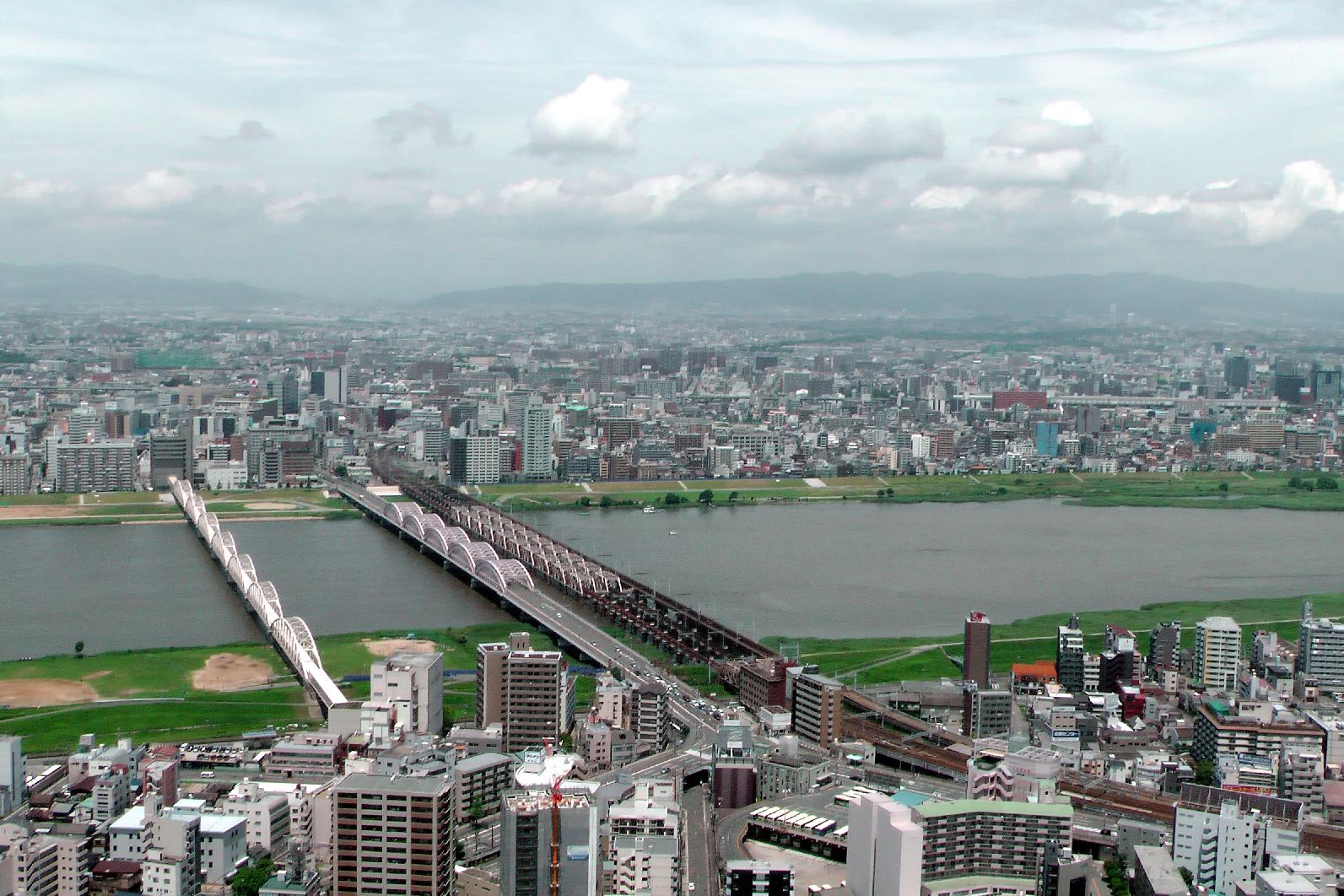 Osaka and the Yodo Gawa (river)