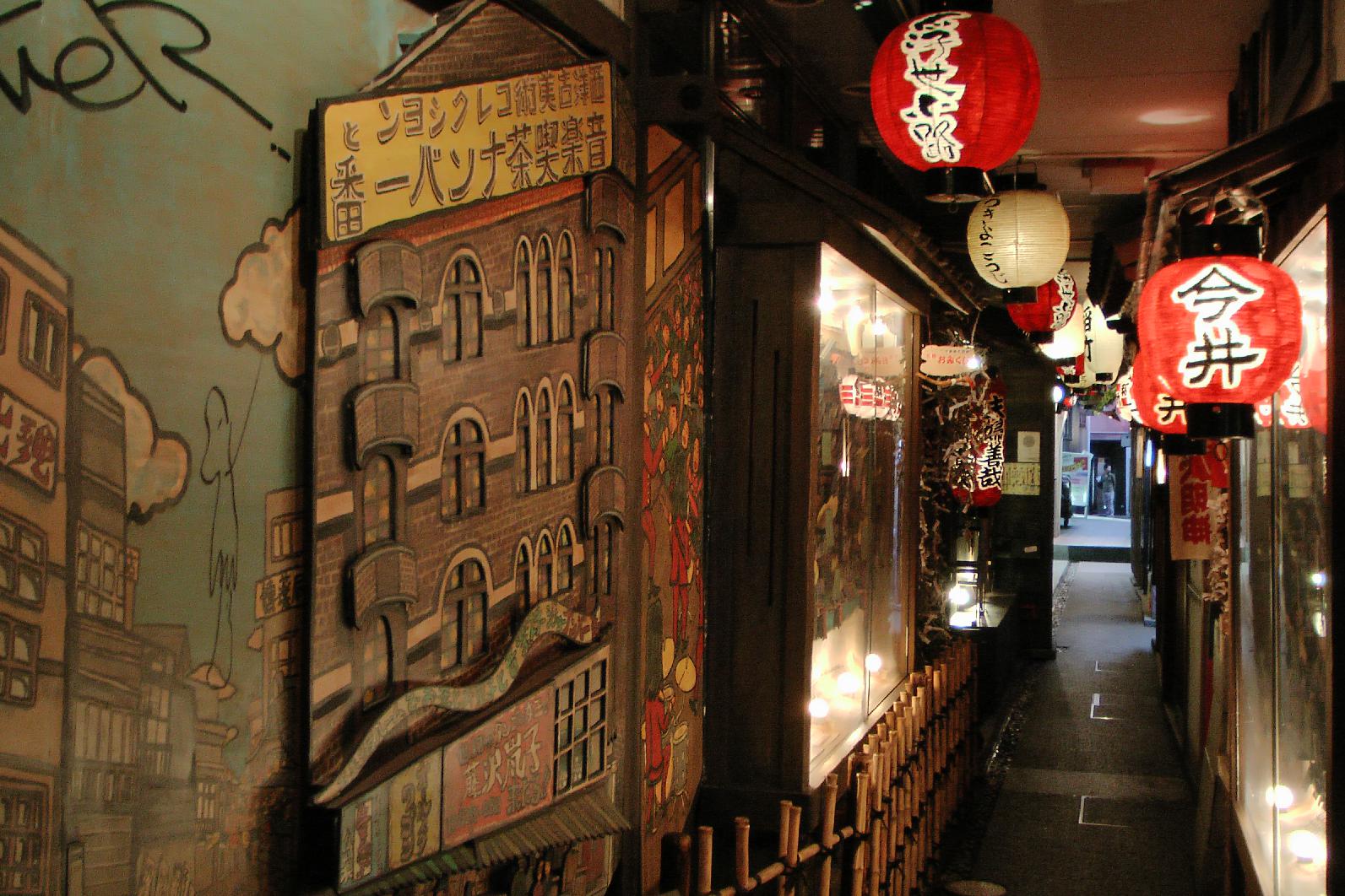 narrow side-streets close to the Dōtonbori canal