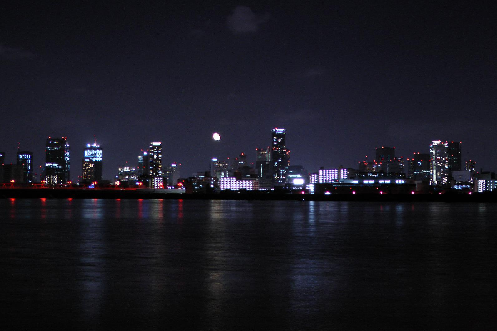 Osaka's Skyline and at night and Yodo Gawa (river)