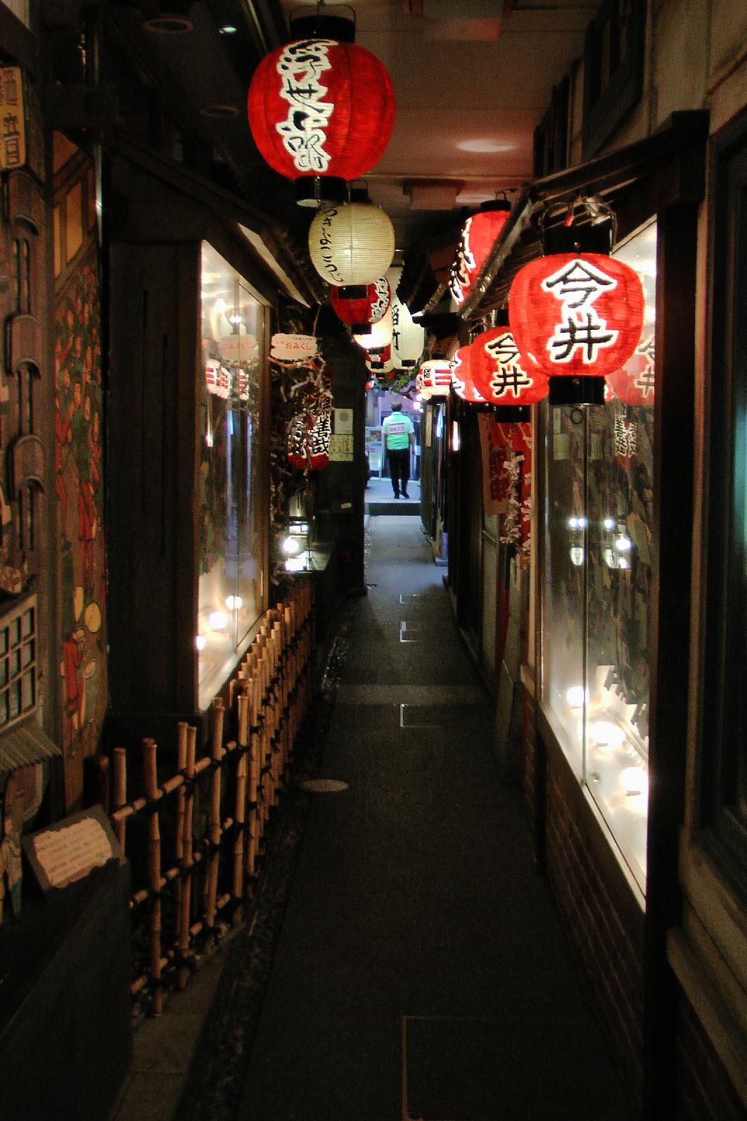 narrow side-streets close to the Dōtonbori canal