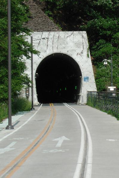 train tunnel turned into a bicycle tunnel