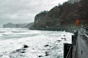 The shore on the way to Sapporo
